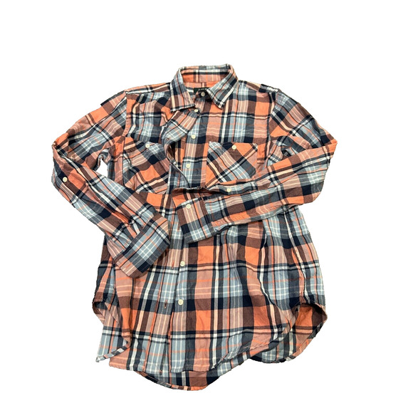 Ralph Lauren Women's Multicolor Plaid Roll Tab Sleeve Button Up Shirt Size M - Picture 2 of 4